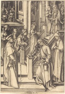 De Presentatie van de Maagd door Israhel van Meckenem after Hans Holbein the Elder