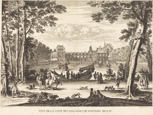 Uitzicht op de Fonteinenhof van Fontainebleau