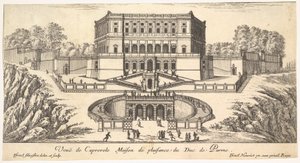 Uitzicht op Caprarola, uit een serie van vijftien uitzichten van Italië en Frankrijk, 17e eeuw door Israël Silvestre