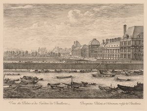 Vue du palais et des jardins des Tuileries, du côté du quai, 1670