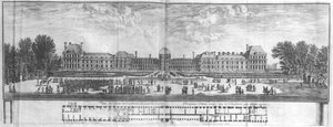 Uitzicht op het Palais des Tuileries vanuit de tuinen (gravure) door Israël Silvestre the Younger