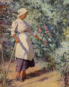 Vrouw in een Tuin