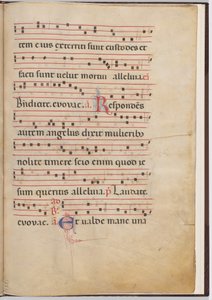 Blad 4 van een antifonale fragment door Italian 13th Century