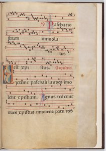 Blad 6 uit een antifonale fragment door Italian 13th Century