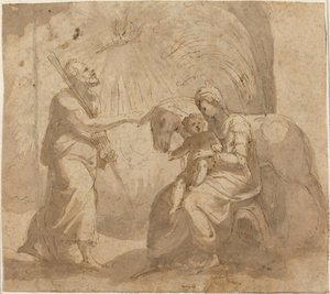 De rust tijdens de vlucht naar Egypte door Italian 16th Century