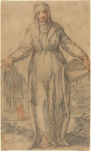 Vrouwelijke heilige (Sint Clara van Assisi of Sint Catharina van Siena?)
