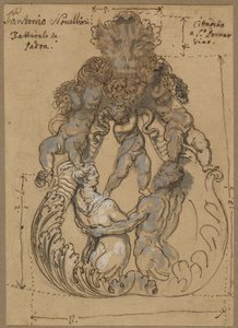 Deurklopper met Triton, Nereïde en putti door Italian 17th or 18th Century