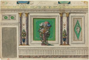 Ontwerp voor een muur van een muziekkamer [recto] door Italian 18th Century