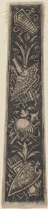 Ornamentplaat met Wapens en Muziekinstrumenten door Italian 18th or 19th Century