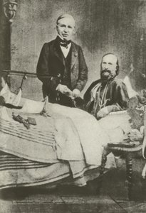 Garibaldi, gewond in de strijd, met zijn dokter door Italian Photographer