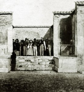 Giuseppe Garibaldi met Giuseppe Fiorelli op Bezoek in Pompeii door Italian Photographer