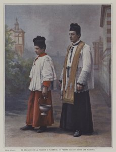 Goede Week in Florence: een priester op weg om huizen te zegenen