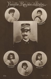 Koning Victor Emmanuel II en zijn familie door Italian Photographer