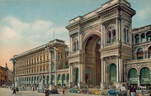 Milano / Milaan: Piazza del Duomo, ingang Galleria (kleurenfoto)