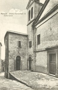 Perugia: Parochiekerk van Santa Croce (z/w foto) door Italian Photographer
