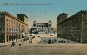 Piazza Venezia en monument voor koning Victor Emmanuel II van Italië, Rome door Italian Photographer