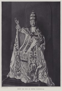 Paus Leo XIII op de pauselijke troon