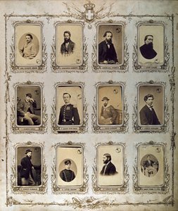 Risorgimento: portretten van de Duizend (of Rode Hemden), die deelnamen aan de expeditie van Giuseppe Garibaldi. 1860-1861 Studio Pavia in Genua. Museo del Risorgimento Rome