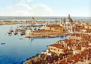 Santa Maria della Salute vanaf de Campanile Toren op het San Marcoplein, Venetië, ca. 1900