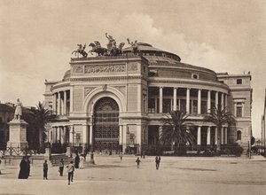 Sicilië / Sicilië: Politeama Garibaldi, Arch Damiani (zwart-wit foto) door Italian Photographer