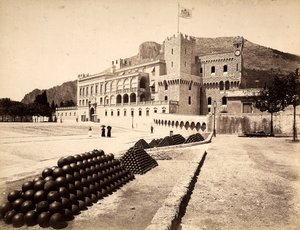 Het Prinselijk Paleis in Montecarlo, in het Vorstendom Monaco door Italian Photographer