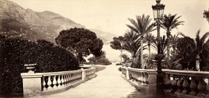 De tuin van het Casino van Montecarlo, in het Vorstendom Monaco