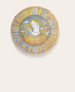 Een Deruta Goud-Lustre Bella Donna Schotel, ca. 1500-30 door Italian School
