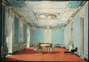 Een Neoklassiek Paleisinterieur in Napels, ca. 1830 door Italian School