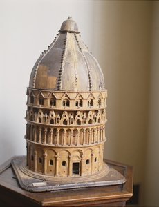 Een model van de Doopkapel in Pisa