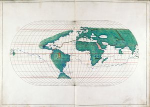 Wereldkaart, illustratie uit de 