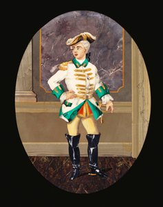 Een Italiaans pietre dure paneel met een heer door Italian School
