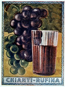 Een historische poster van de Chianti Rufina door Italian School