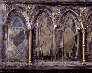 Ark van Barbarossa, met scènes uit het leven van Sint Johannes de Doper (hout, zilverblad en stenen)