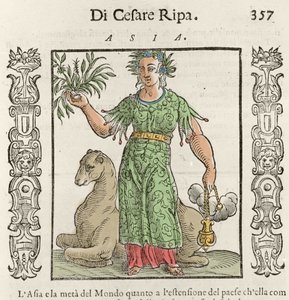 Aziatische allegorie met een kameel. Gravure uit 