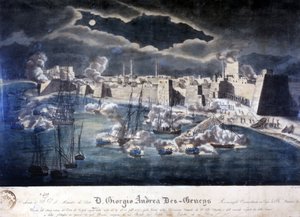 Aanval door de Sardijnse marine op de haven van Tripoli tijdens operaties tegen Barbarijse piraterij in 1825. door Italian School