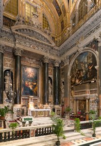 Barokkunst: Interieur van de Jezuïetenkerk van de Heilige Naam van Jezus (chiesa del Gesu) in Rome