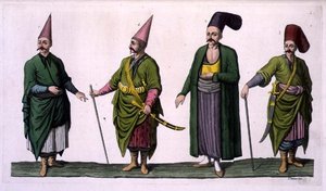 Bostandji, Khasseki en andere voorbeelden van Ottomaanse kostuums, plaat 5 uit Deel III, Volume I van 