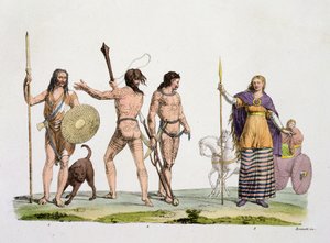 Britten, Caledoniërs en koningin Boadicea, plaat 4 uit De geschiedenis van de naties