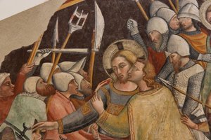 Gevangenneming van Christus, door Meester van de rechter apsis van Sint Franciscus in Montefalco, losgemaakte fresco, eind 14e eeuw door Italian School
