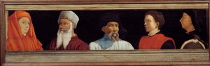 Cassone met 5 portretten van de Meester van de Florentijnse Renaissance door Italian School