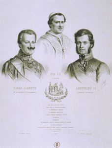 Karel Albert, Pius IX en Leopold II, 1848 door Italian School