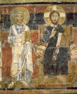 Christus in Majesteit met Heiligen, Santa Maria Antiqua, Rome