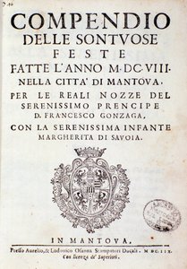 Kronieken die de festiviteiten beschrijven georganiseerd in Mantua door prins van Gonzaga (1608) door Italian School
