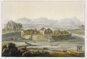 Cirkelvormig fort van Cannar, Peru, uit Le Costume Ancien et Moderne, Volume II, plaat 1, door Jules Ferrario, gepubliceerd ca. 1820-30 door Italian School