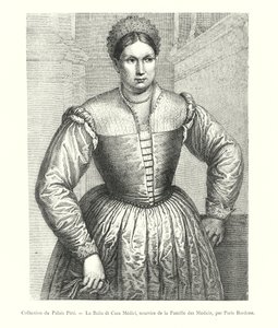Collectie van het Pitti-paleis, De voedster van de Medici-familie, door Paris Bordone (gravure) door Italian School