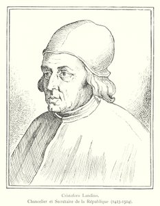 Cristoforo Landino, Kanselier en Secretaris van de Republiek door Italian School