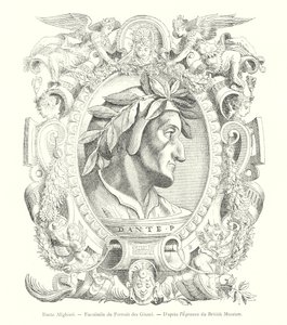 Dante Alighieri, Fac-simile van het portret van de Giunti, naar de proef van het British Museum