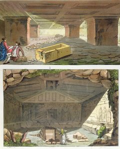 Ontdekking van Etruskische graven, ca. 1820 door Italian School