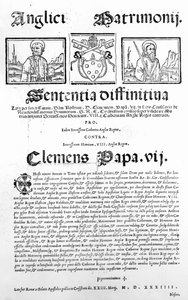 Document dat het Oordeel van de Paus Verklaart over de Geldigheid van het Huwelijk van Hendrik VIII en Catharina van Aragon, 1534