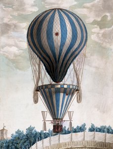 Vroege Heteluchtballon in Vlucht door Italian School